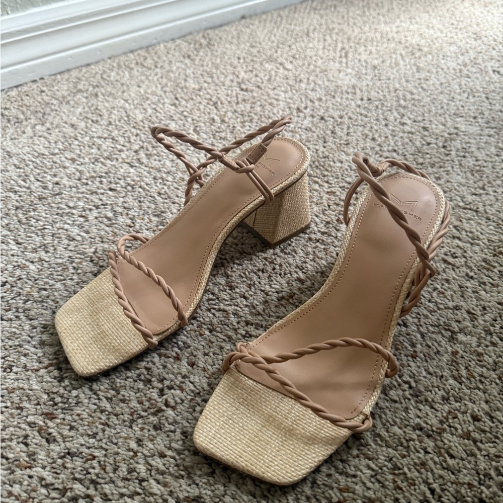 Elegant Tan Strappy Women's Heels